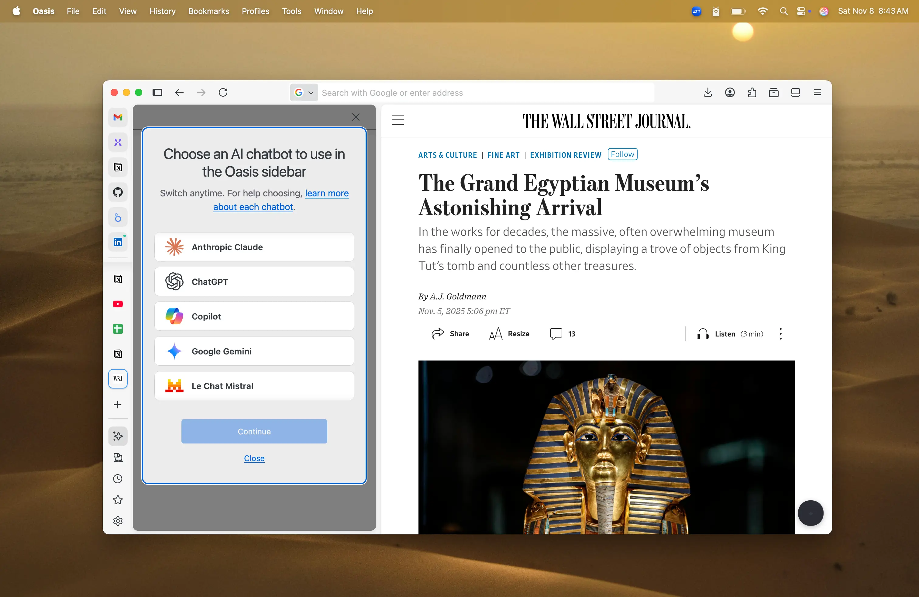 Illustration of Oasis adapting to the user